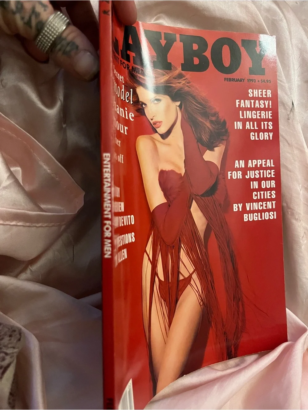 PLAYBOY Red Fringe Robe Set - Picture 2 of 3